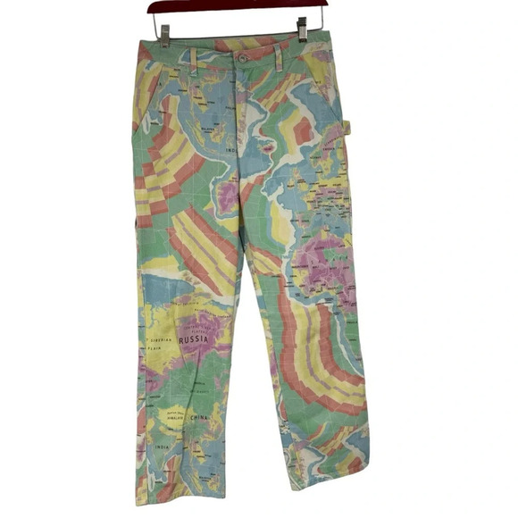Melody Ehsani Pants - Melody Esani map of the world cargo pants size small